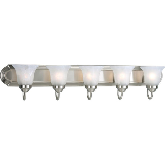 Progress Lighting P3055-09 Bath Fixture Five-light bath bracket on an