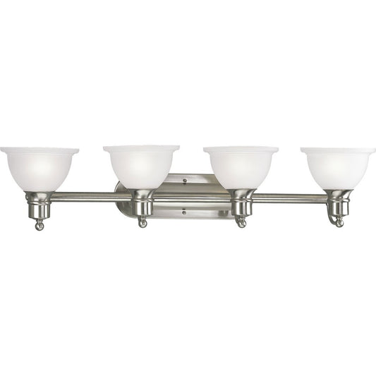 Progress Lighting P3164-09 Bath Fixture Brushed Nickel Four-light wall