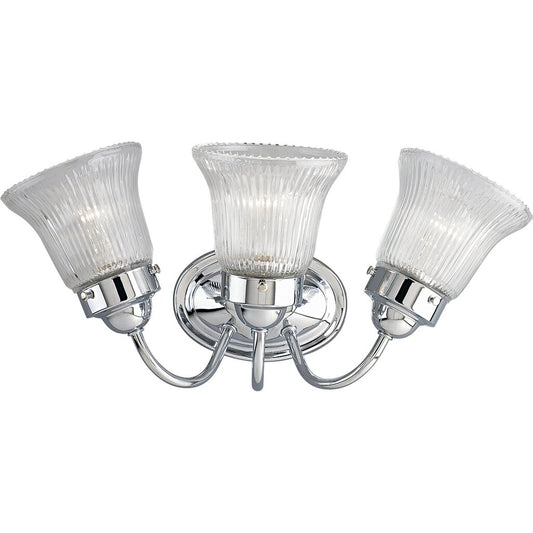 Progress Lighting P3289-15 Bath Fixture Fluted Glass 3-light bath