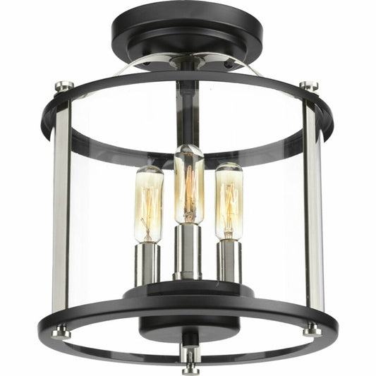 Progress Lighting P550011-031 Fixture Squire three light semi-flush