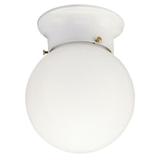 Westinghouse 6660700 Fixture 1 Light Flush White Finish with Glass