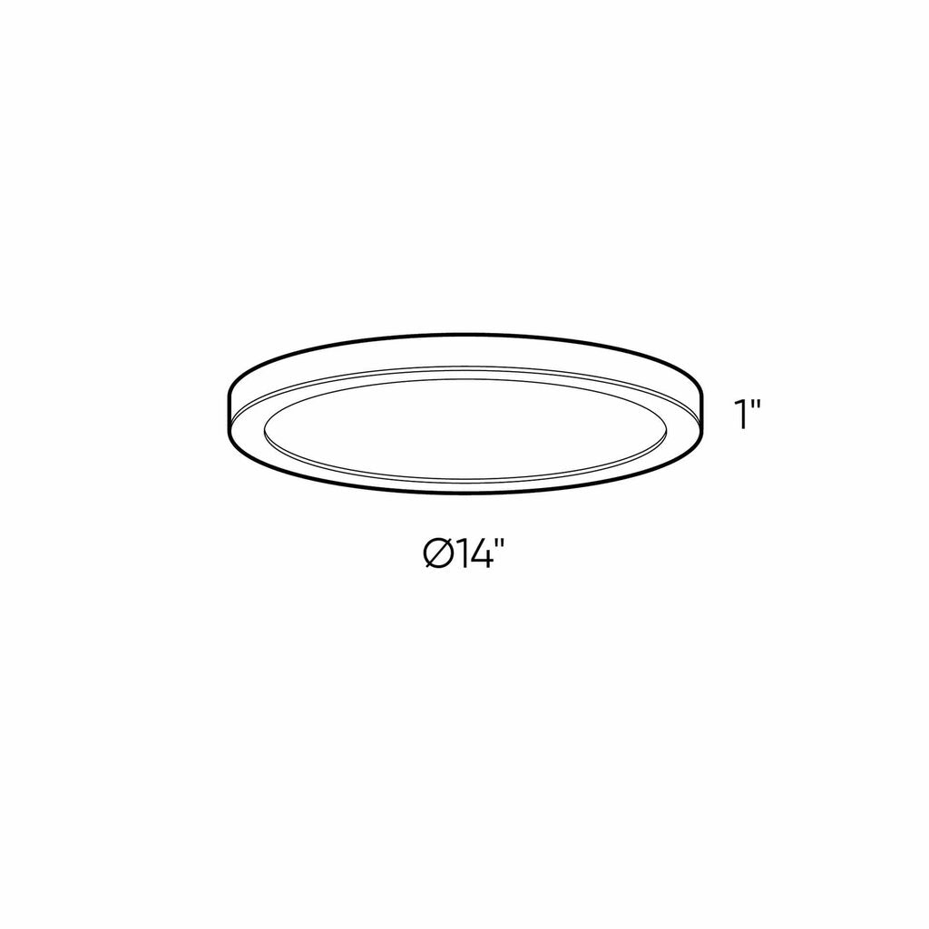 CFLEDR14-CC-WH 26W LED Flush Mount Dimmable Fixture CFLEDR14-CC - 14"