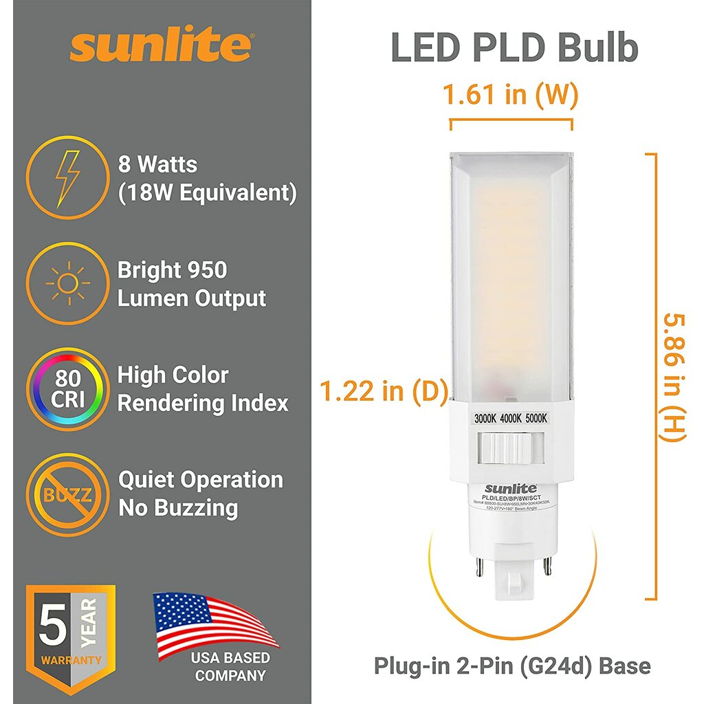 Sunlite 88800-SU 8W CCT LED Light Bulb