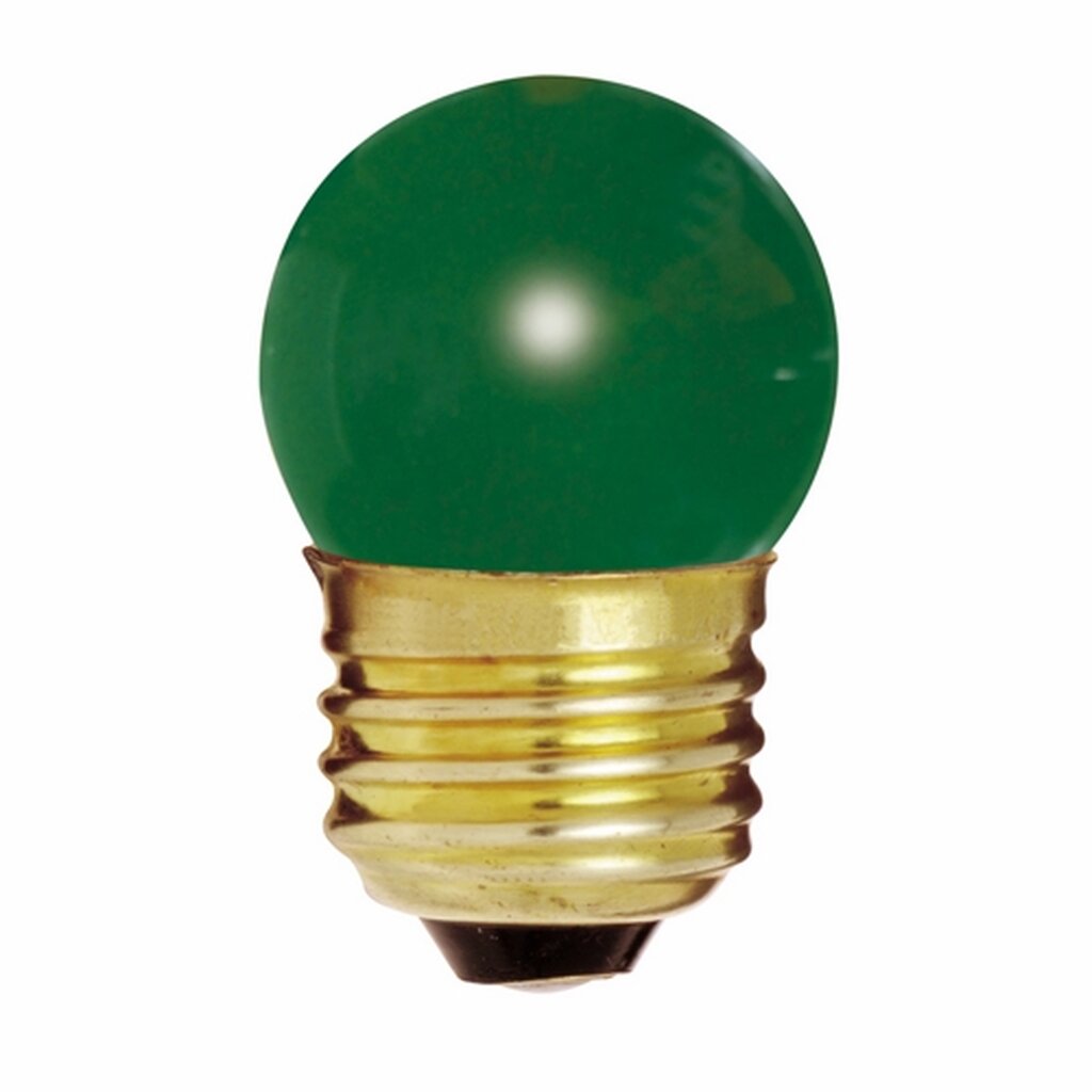 Satco S3609 7.5W S11 Green Light Bulb