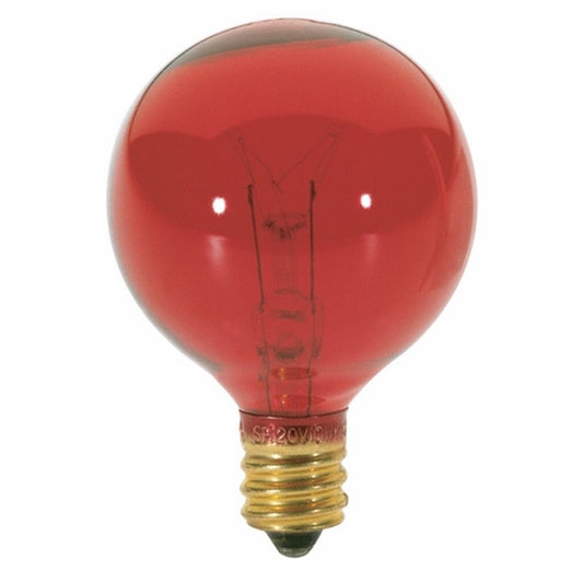 Satco S3833 10W G12.5 Red Incandescent Light Bulb
