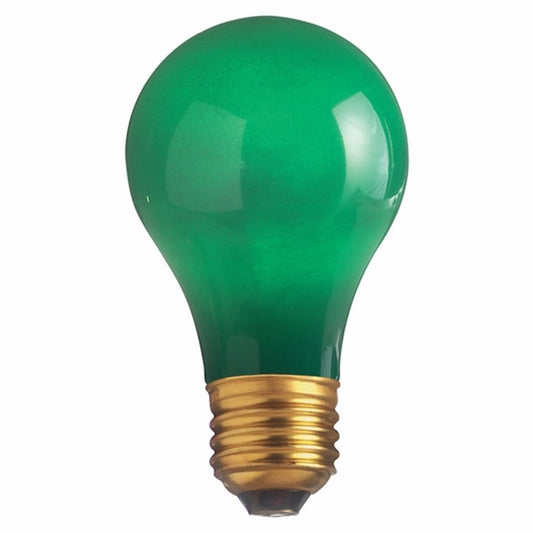 Satco S6091 25W A19 Green Light Bulb