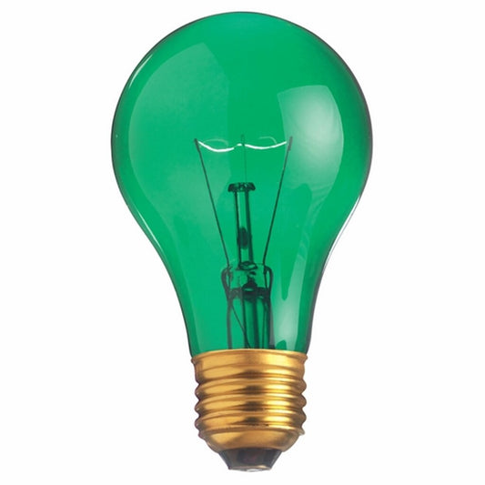 Satco S6081 25W A19 Green Light Bulb