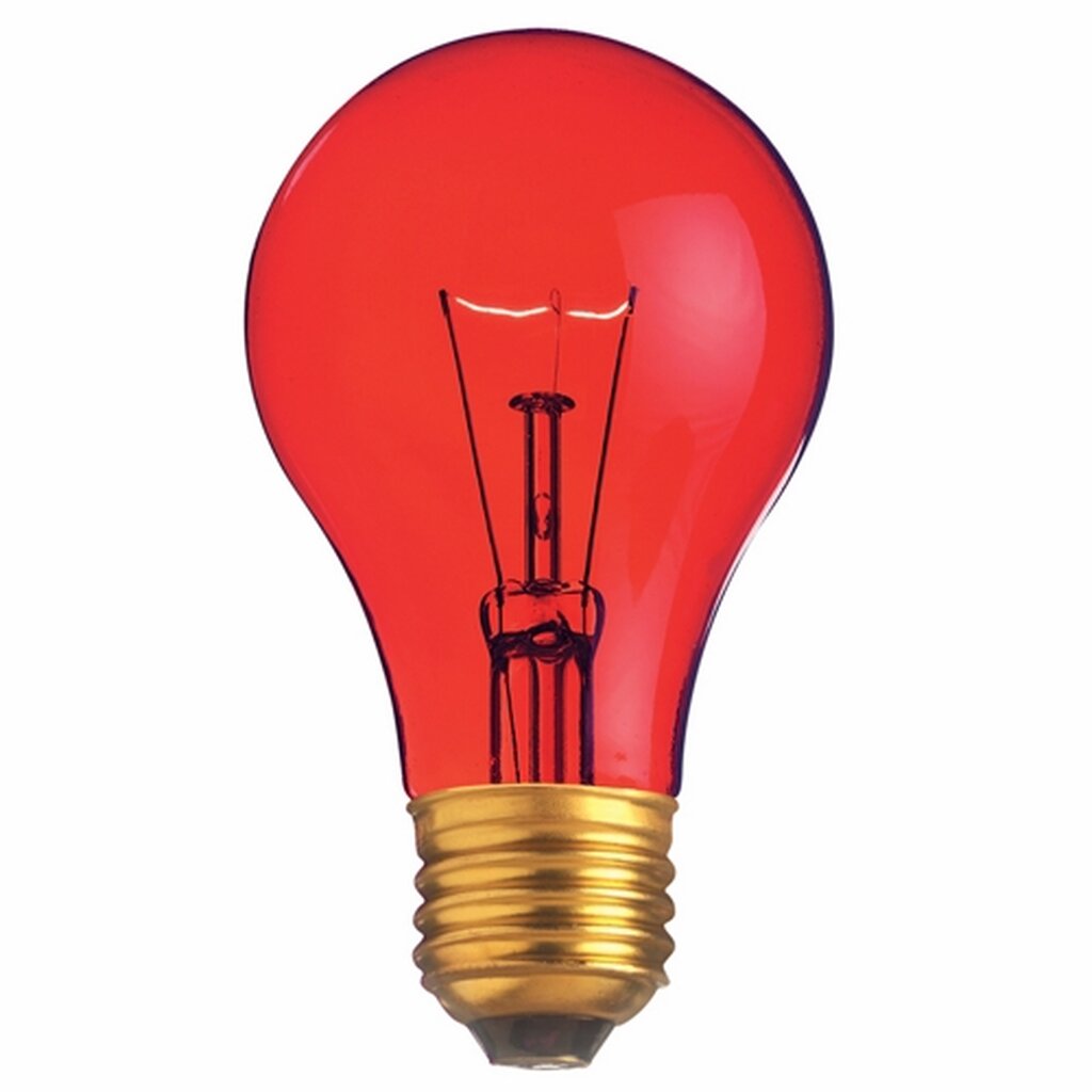 Satco S6080 25W A19 Red Incandescent Light Bulb