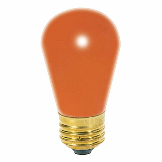 4 pack - Satco S3964 11W S14 Orange Light Bulb