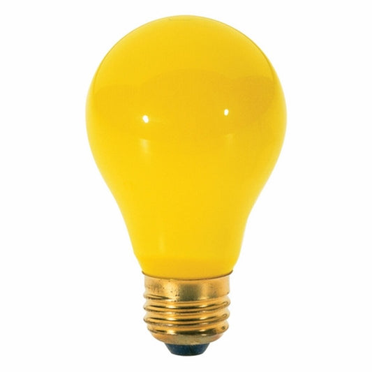 2 pack - Satco S3938 60W A19 Bug Yellow Incandescent Light Bulb