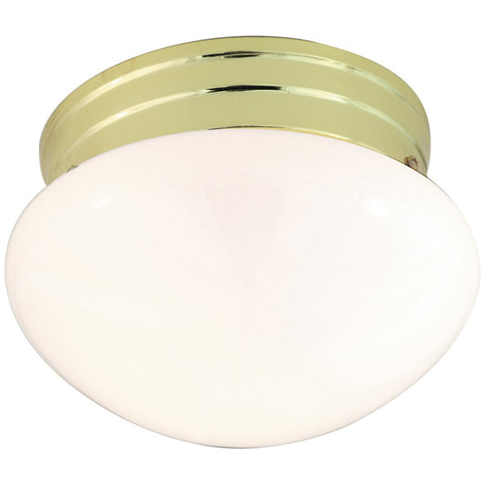 Satco 77/059 Fixture 1 Light - 8 Flush Mount Small White Mushroom