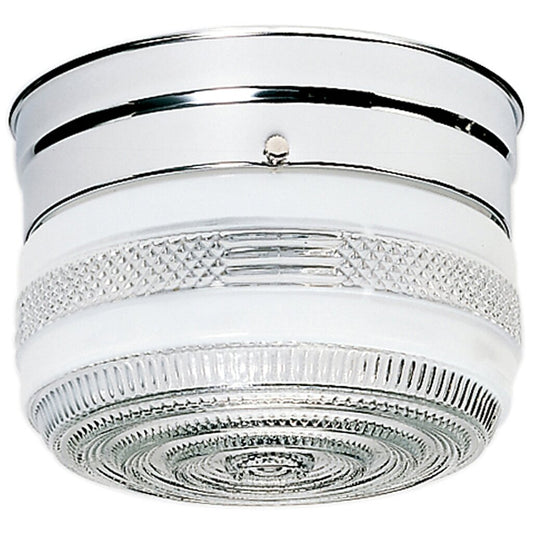Satco 77/100 Fixture 1 Light - 6 Flush Mount Small Crystal / White