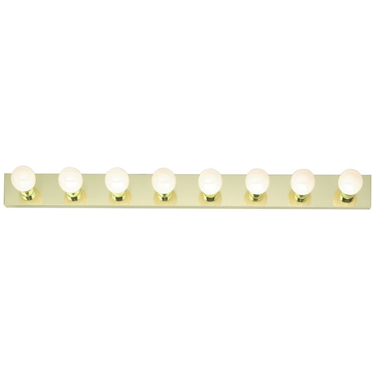 Satco 77/191 Fixture 8 Light - 48 Vanity Strip Polished Brass