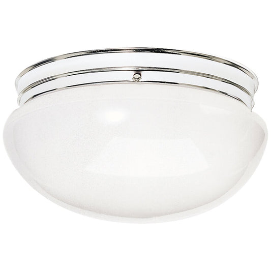 Satco 77/986 Fixture 2 Light - 12 Flush Mount Large White Mushroom