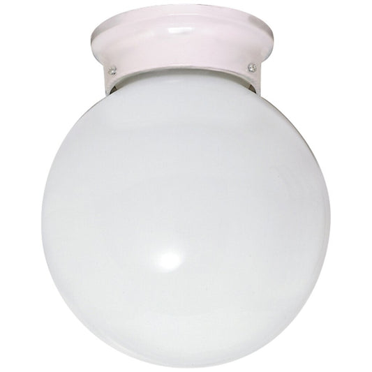 Satco 77/948 Fixture 1 Light - 8 Ceiling White Ball