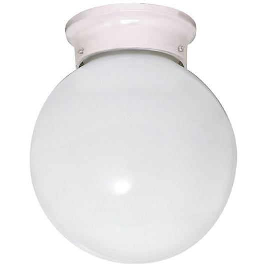 Satco 77/947 Fixture 1 Light - 6 Ceiling White Ball