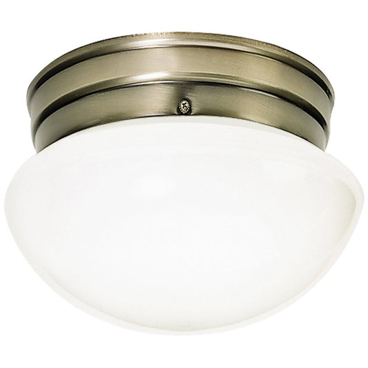 Satco 77/921 Fixture 1 Light - 8 Flush Mount Small White Mushroom