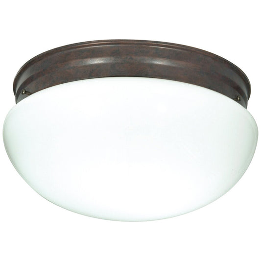 Satco 76/604 Fixture 2 Light - 12 Flush Mount Large White Mushroom Old