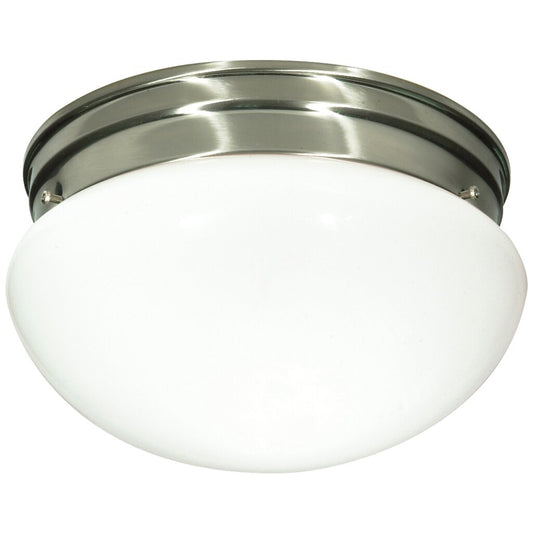 Satco 76/603 Fixture 2 Light - 10 Flush Mount Medium White Mushroom