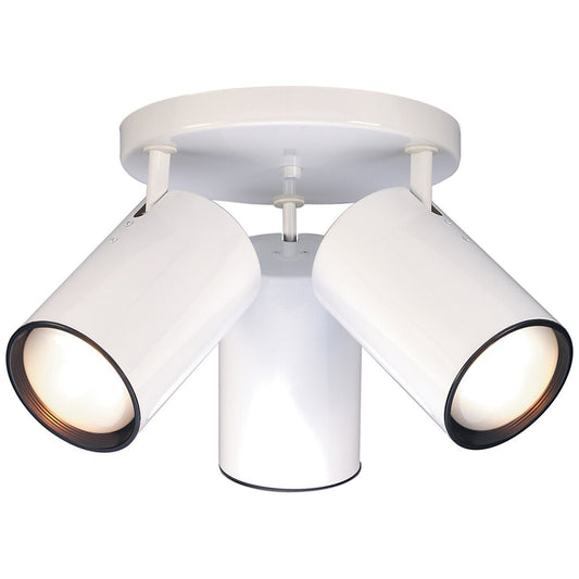 Satco 76/422 Fixture 3 Light - R30 Straight Cylinder White