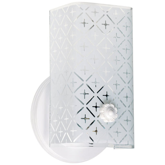 Satco 76/273 Fixture 1 Light - 7 Vanity w/Diamond U Channel Glass