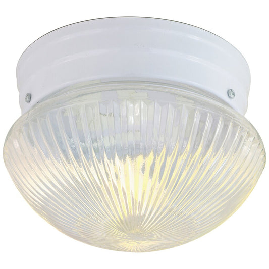 Satco 76/253 Fixture 2 Light - 10 Flush Mount Medium Clear Ribbed