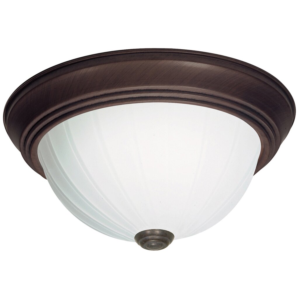Satco 76/246 Fixture 2 Light - 11 Flush Mount Frosted Melon Glass Old