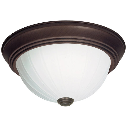 Satco 76/246 Fixture 2 Light - 11 Flush Mount Frosted Melon Glass Old