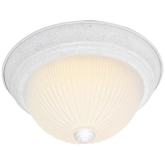 Satco 76/133 Fixture 2 Light - 13 Flush Mount Frosted Ribbed Textured