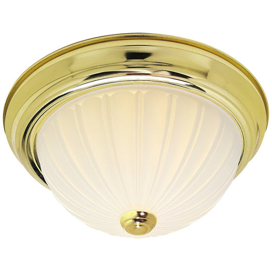 Satco 76/126 Fixture 2 Light - 13 Flush Mount Frosted Melon Glass