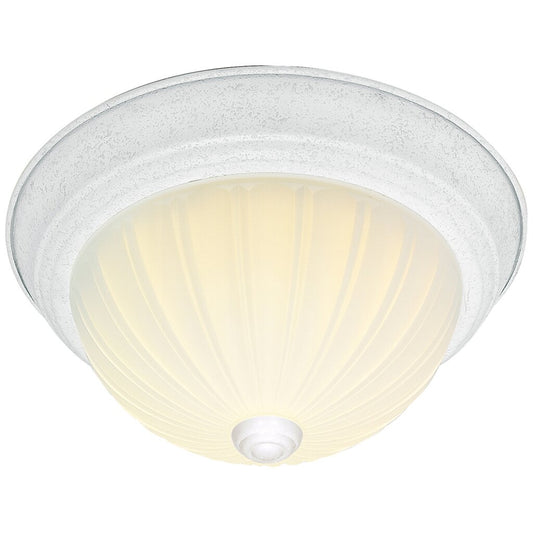 Satco 76/125 Fixture 2 Light - 11 Flush Mount Frosted Melon Glass