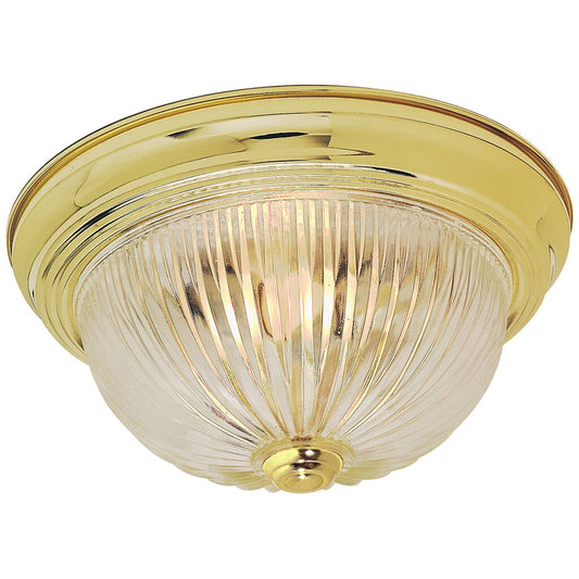 Satco 76/093 Fixture 3 Light - 15 Flush Mount Clear Ribbed Glass