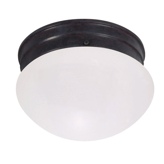 Satco 60-2641 Flush Mount Fixture 8 in.; Mushroom Mahogany Bronze