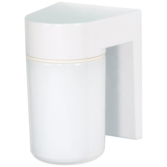 Satco 77/530 Fixture 1 Light - 8 Utility Wall Mount With White Glass