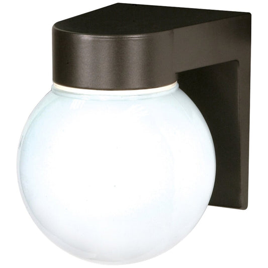 Satco 77/141 Fixture 1 Light - 8 Utility Wall Mount With White Glass