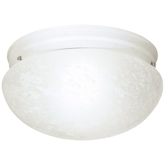Satco 76/614 Fixture 2 Light - 12 Flush Mount Large Alabaster Mushroom
