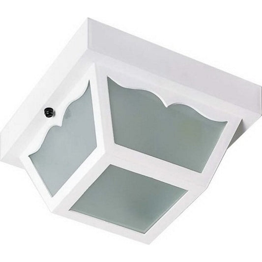 Satco 77/879 Fixture 1 Light - 10 Carport Flush Mount With Frosted