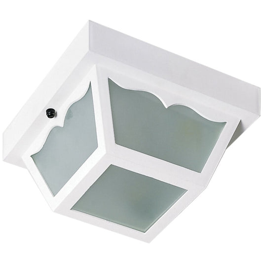 Satco 77/835 Fixture 1 Light - 8 Carport Flush Mount With Frosted