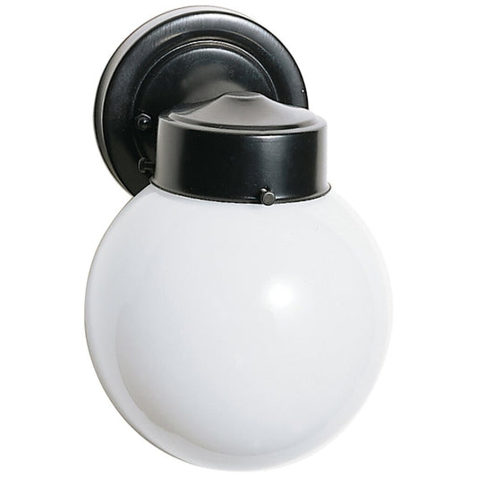 Satco 77/992 Fixture 1 Light - 6 Porch Wall With White Globe Black