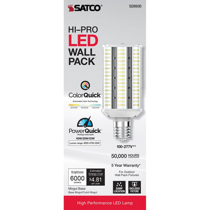 Satco S28930 20W/30W/40W LED Light Bulb
