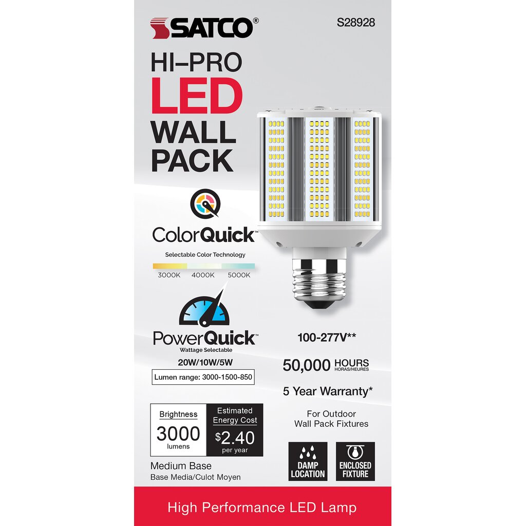 Satco S28928 5W/10W/20W LED Light Bulb