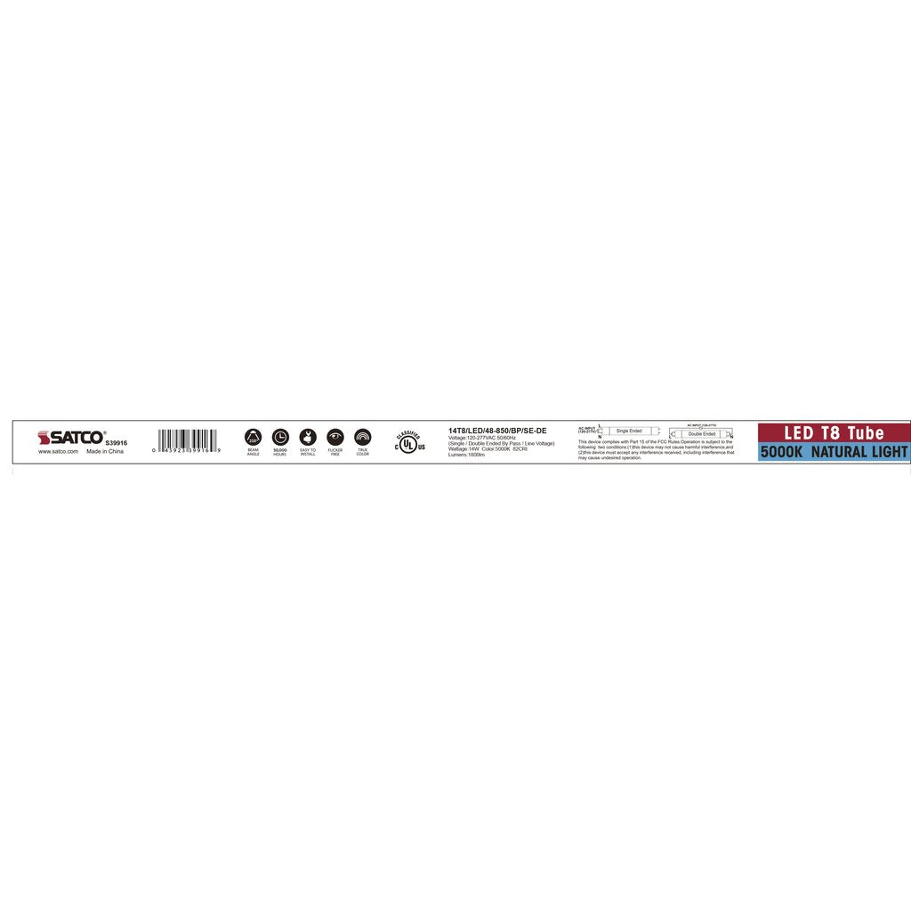 Satco S39916 14W T8 LED Light Bulb