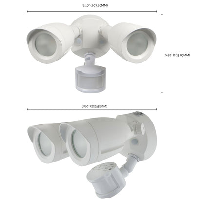 Satco 65-711 20W LED Security Lighting Fixture Security Light; Dual