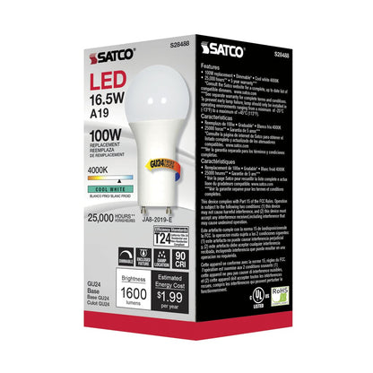 Satco S28488 16.5W A19 LED Light Bulb