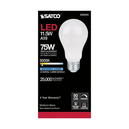Satco S28484 11.5W A19 LED Light Bulb