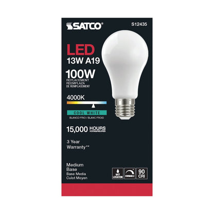 Satco S12435 13.5W A19 LED Light Bulb