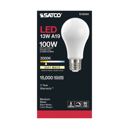 Satco S12434 13.5W A19 LED Light Bulb
