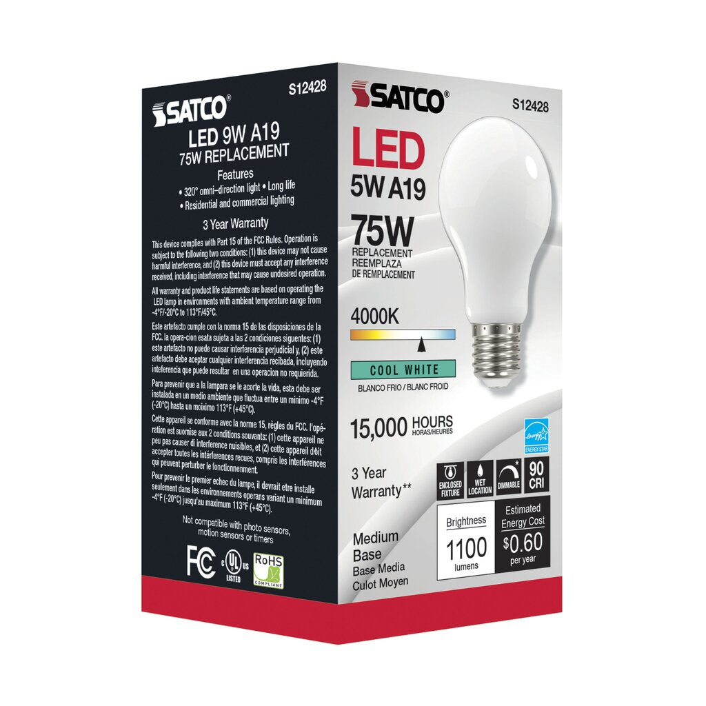 Satco S12428 11W A19 LED Light Bulb