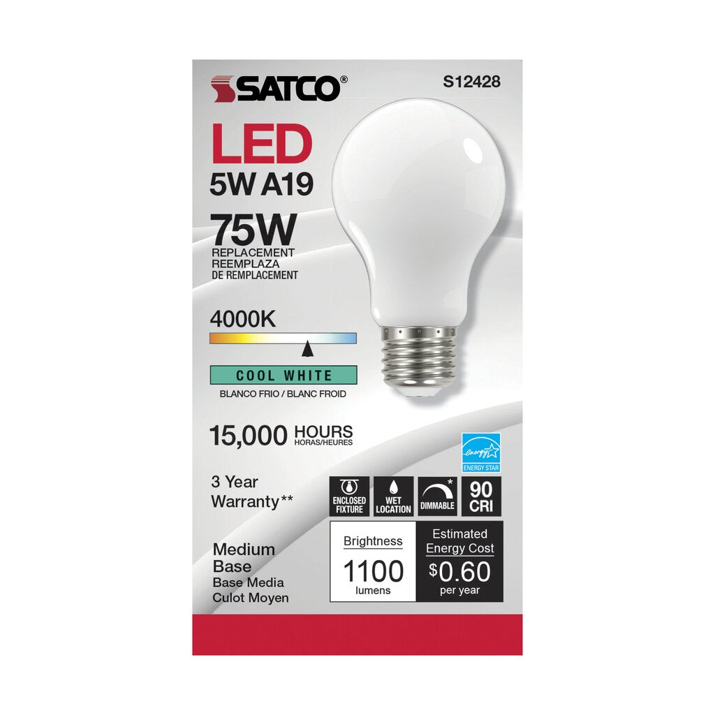 Satco S12428 11W A19 LED Light Bulb