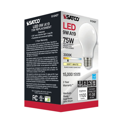 Satco S12427 11W A19 LED Light Bulb
